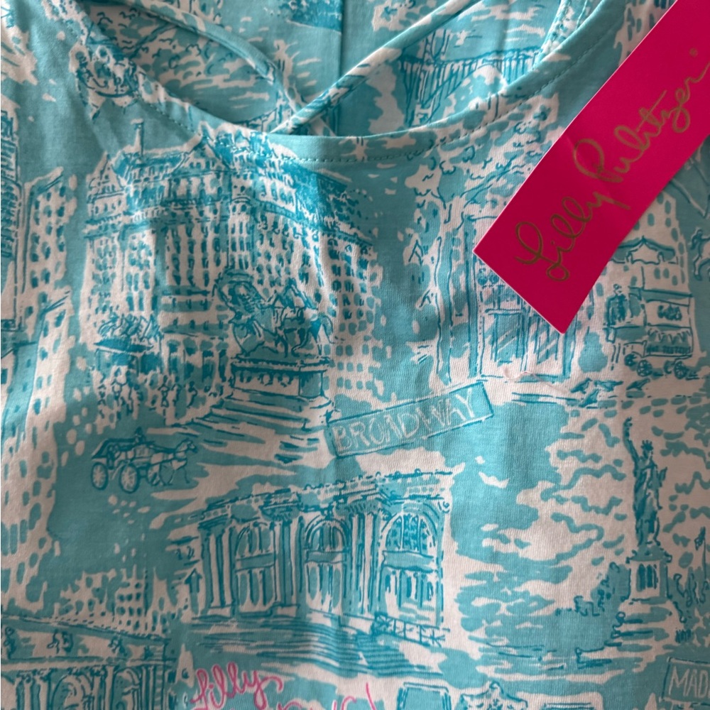 NWT LILLY  Pulitzer KRISTEN Shorely Blue NYC TOILE DRESS, S - Picture 7 of 8